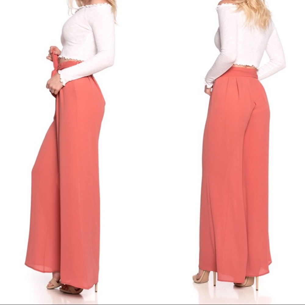 🇺🇸 SALE 🇺🇸 Lightweight Front Tie Palazzo Pants - Picture 3 of 3